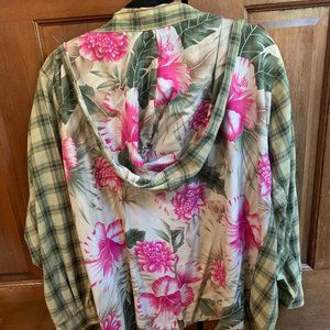 LF Floral Back Reworked Hooded Flannel -
